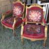 Louis XVI Style Guilded Chairs.  Sale priced 499.00 a pair.  
