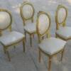 French Style Gilded Bedroom Chairs.  Priced 150.00 each.   One of the four is rough.  
